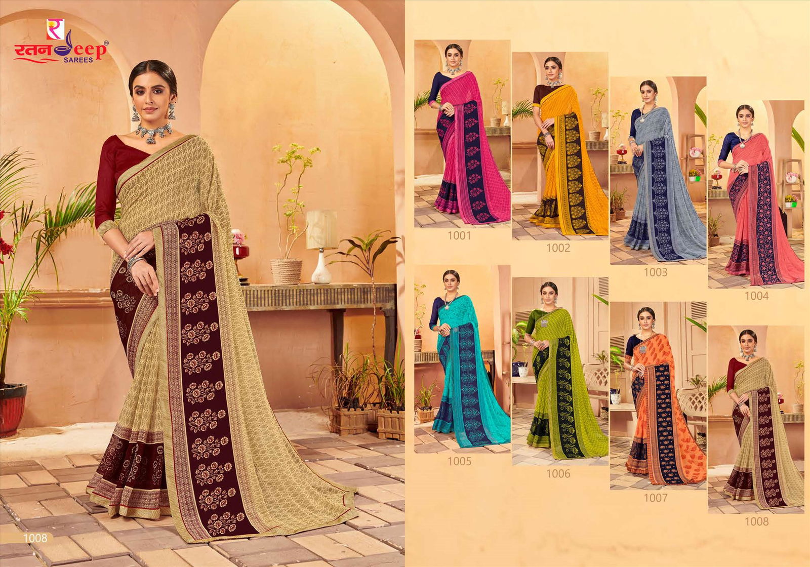 Ratandeep Munch Chiffon Printed Regular Wear Designer Saree Collection